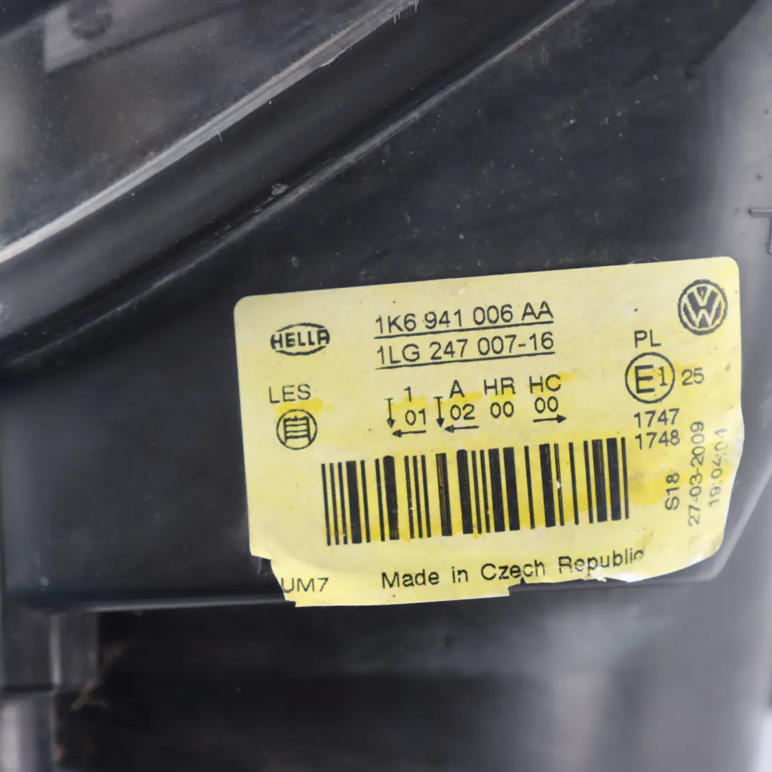Volkswagen Golf Mk5 V Headlight Headlamp Light Front Right O/S HELLA 1K6941006Q - SKU RHD-1K6941006AA - Part number 1K6941006AA