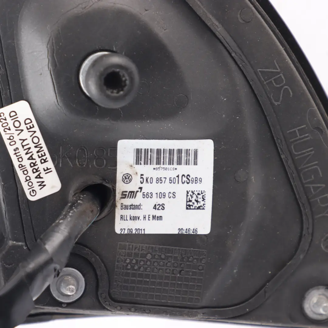 Mk5 V Left N/S Side View Wing Mirror Shark Blue Metallic to Volkswagen with Part number 5K0857933B Volkswagen Mk5 V Left N/S Side View Wing Mirror Shark Blue Metallic - SKU RHD-5K0857933B-SHB - Part number 5K0857933B