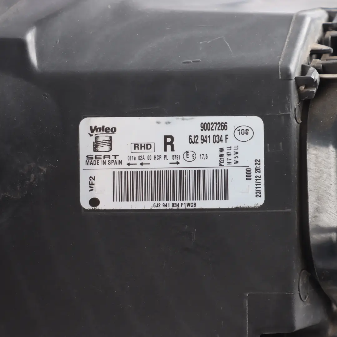Seat Ibiza 6J Headlight Headlamp Light Lamp Front Right O/S - SKU RHD-6J2941034F - Part number 6J2941034F