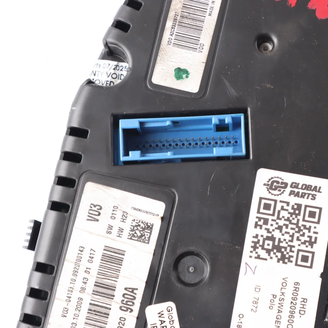 Speedometer Instrument Cluster Manual 6R0920960A to VW Volkswagen Polo 6R Petrol with Part number 6R0920960C VW Volkswagen Polo 6R Petrol Speedometer Instrument Cluster Manual 6R0920960A - SKU RHD-6R0920960C - Part number 6R0920960C