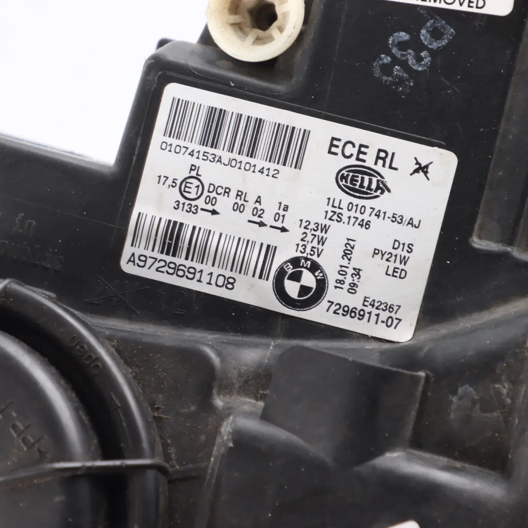 Bi-Xenon Headlight Headlamp Lamp Light Front Left N/S to BMW F20 F21 with Part number 7296911 BMW F20 F21 Bi-Xenon Headlight Headlamp Lamp Light Front Left N/S - SKU RHD-7296911 - Part number 7296911