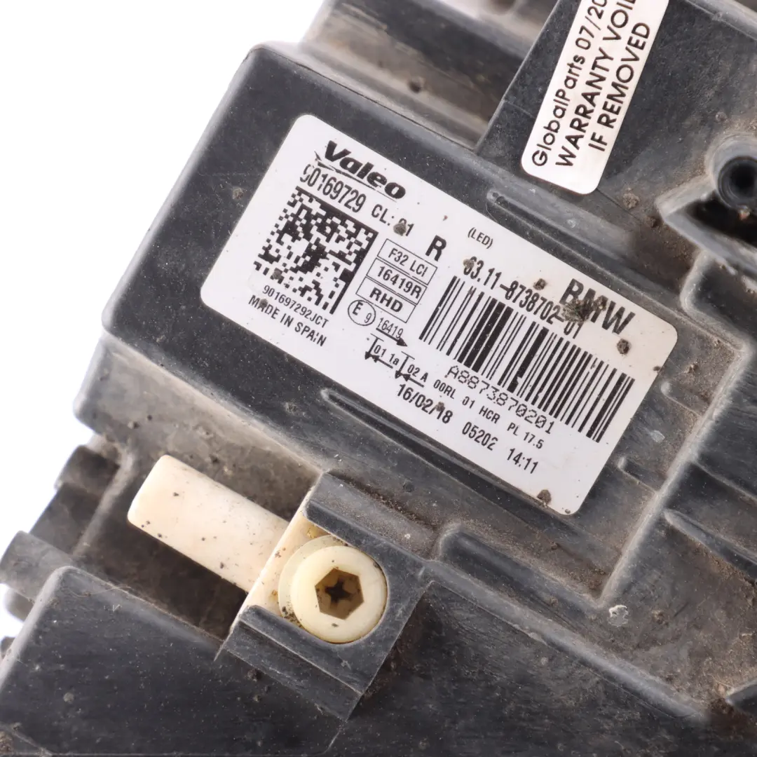 Headlight Headlamp Front Light Lamp LED Right O/S to BMW F32 F33 F36 LCI with Part number 7478154 BMW F32 F33 F36 LCI Headlight Headlamp Front Light Lamp LED Right O/S - SKU RHD-7478154-1 - Part number 7478154