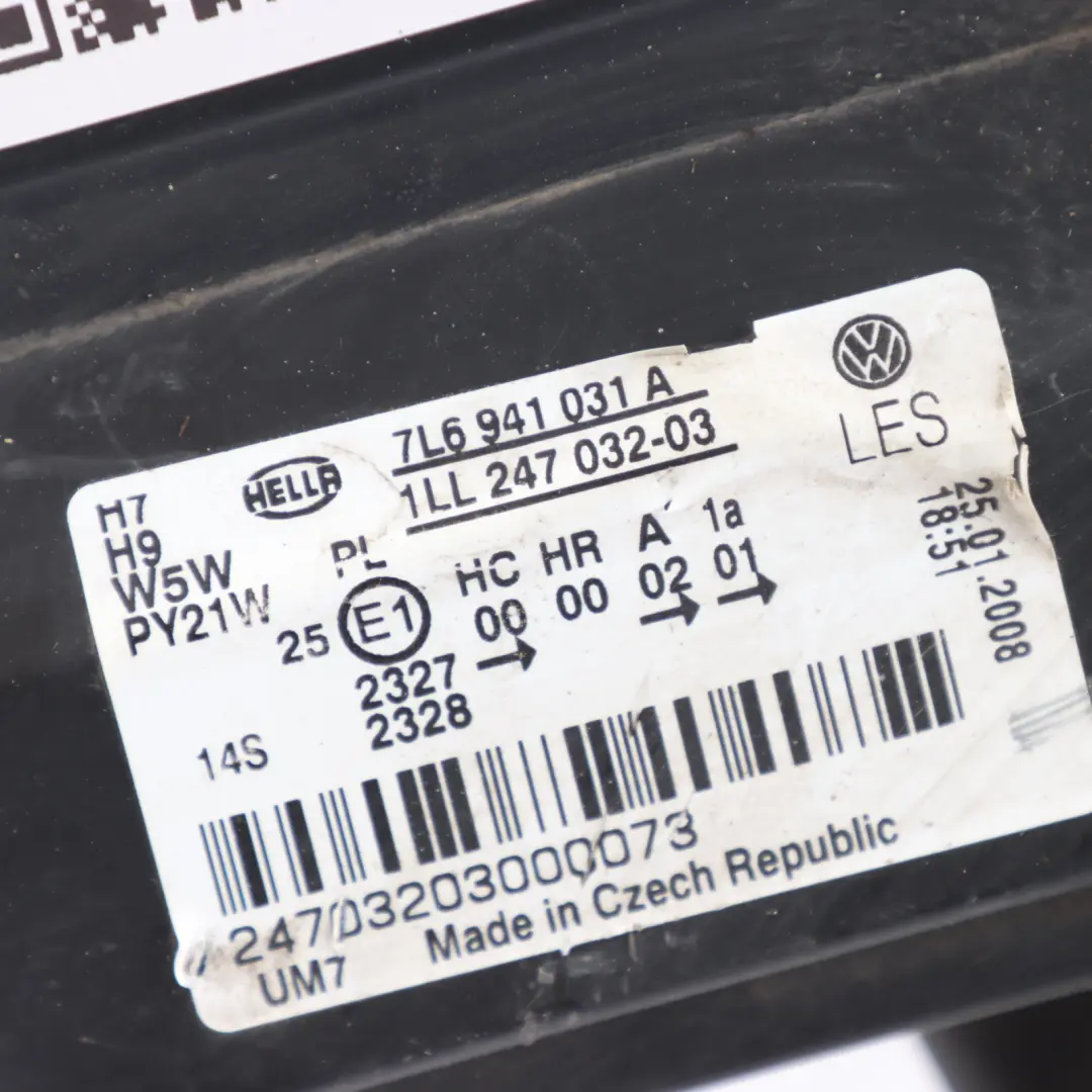 Volkswagen Touareg 7L Halogen Headlight Headlamp Passenger Side 7L6941031A - SKU RHD-7L6941039A - Part number 7L6941039A