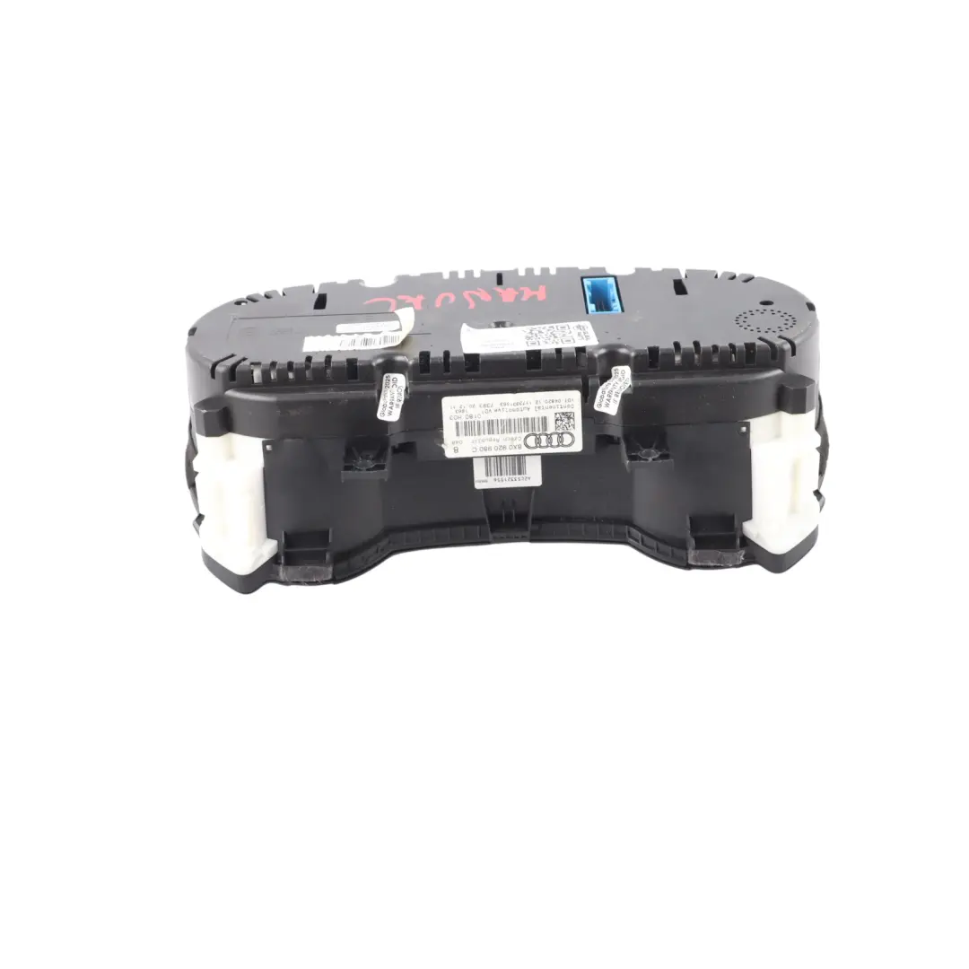 Audi A1 8X Petrol Instrument Cluster Speedometer Clocks Manual - SKU RHD-8X0920980C - Part number 8X0920980C