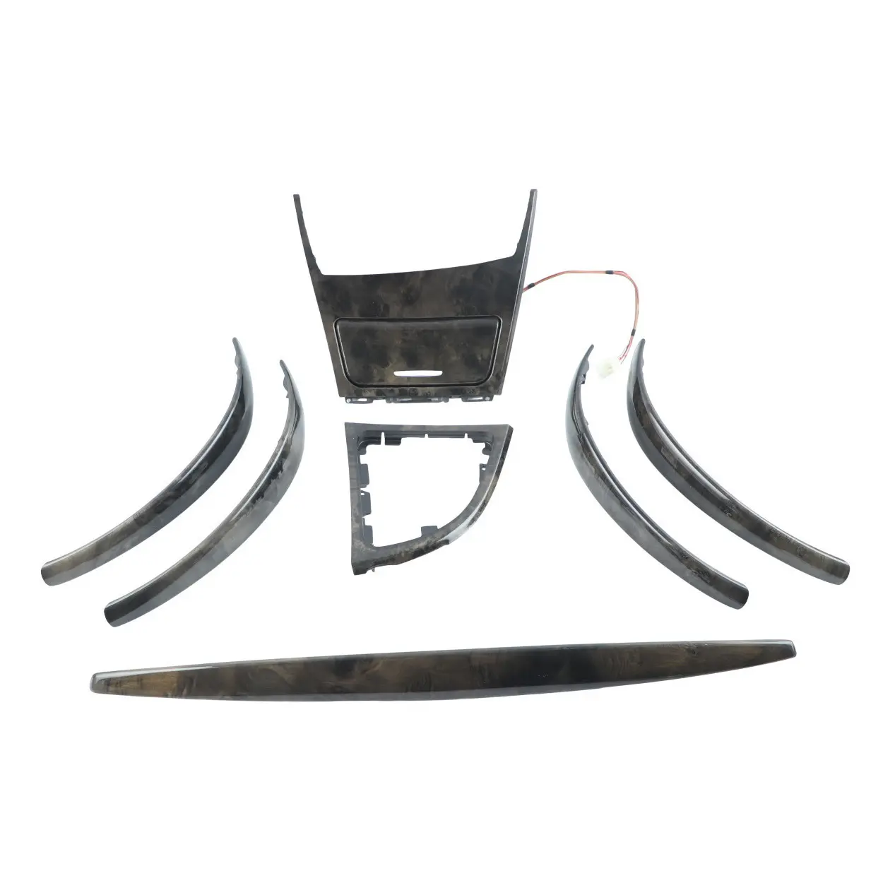 Dashboard Set BMW E81 E82 E88 Ashtray Trim Strip Wood Poplar Grain Grey