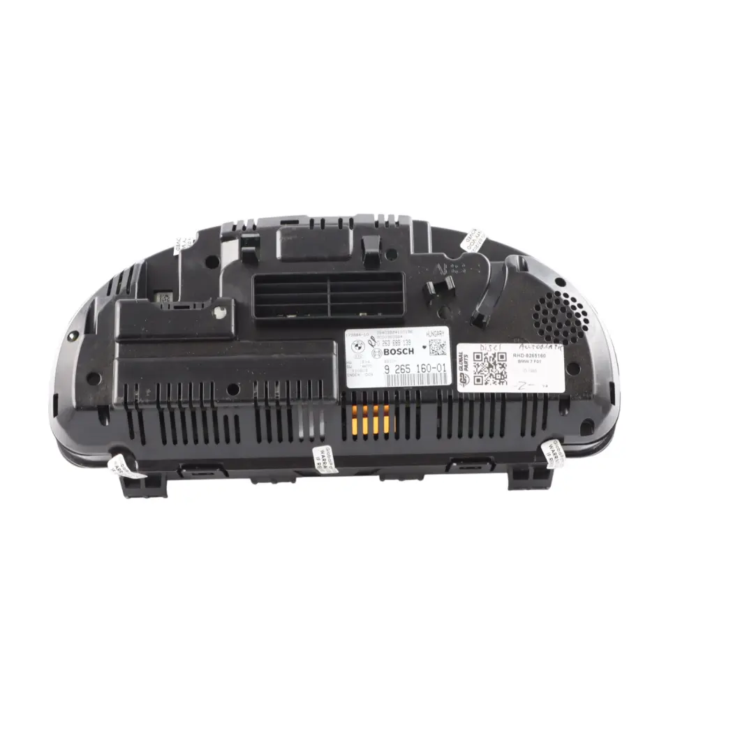 BMW F01 F02 Instrument Cluster Speedo Clock Control Automatic Diesel - SKU RHD-9265160 - Part number 9265160