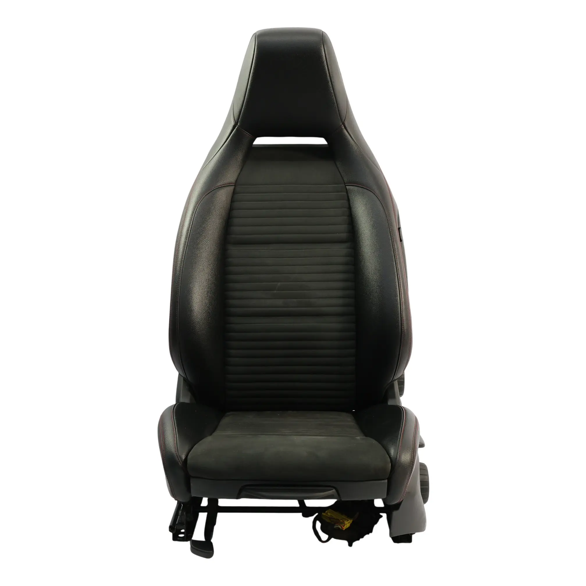 Mercedes W176 Front Seat Sport Left N/S Fabric Leather Black Red Threads