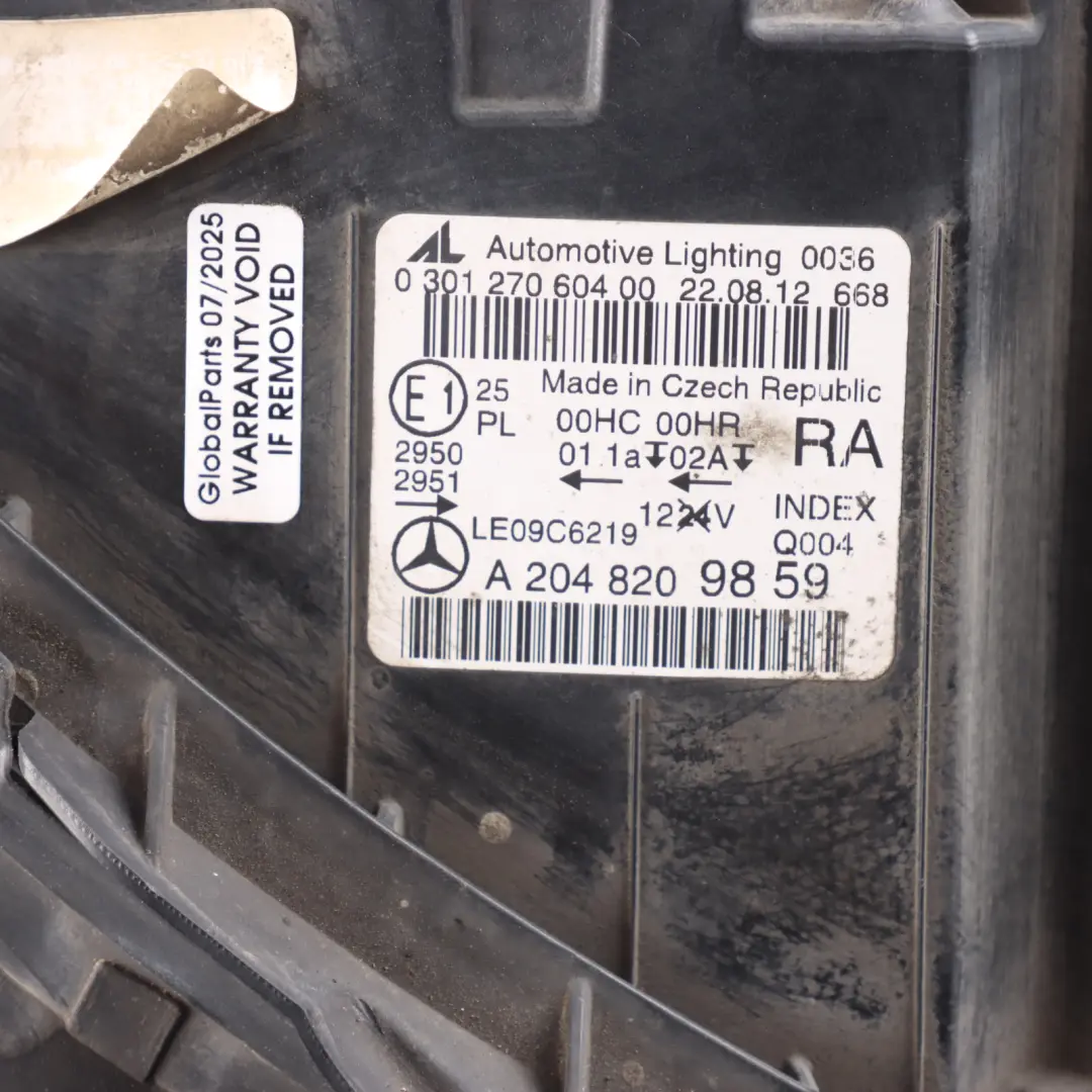 Headlamp Headlight Front Right O/S A0265452026 to Mercedes C204 S204 W204 with Part number A2048209859 Mercedes C204 S204 W204 Headlamp Headlight Front Right O/S A0265452026 - SKU RHD-A2048209859 - Part number A2048209859