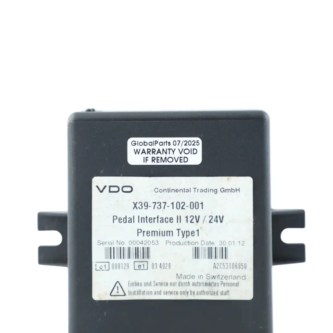VDO Pedal Interface II Control Unit Accelerator Module 12V/24V to with Part number X39-737-102-001 VDO Pedal Interface II Control Unit Accelerator Module 12V/24V - SKU X39-737-102-001 - Part number X39-737-102-001