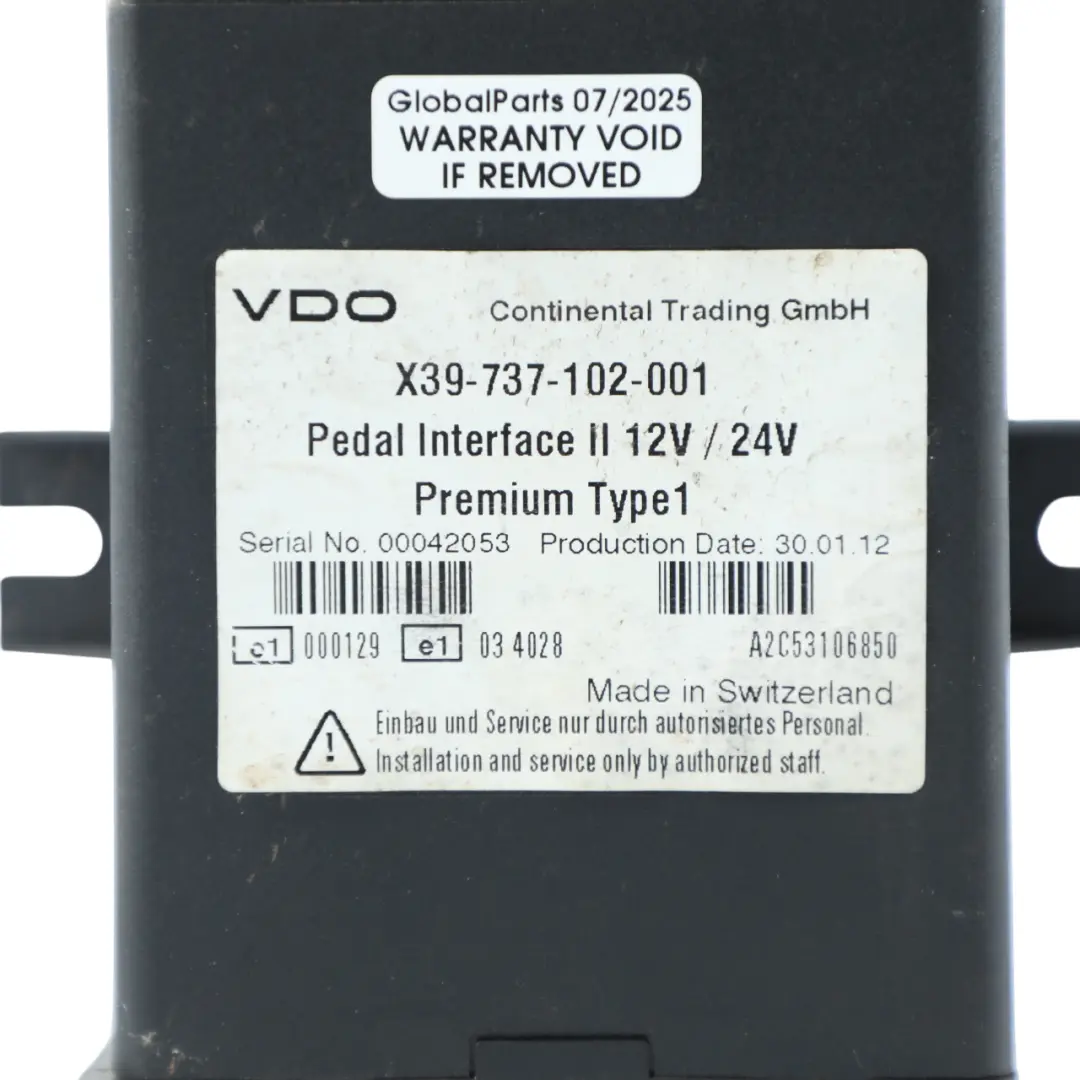 VDO Pedal Interface II Control Unit Accelerator Module 12V/24V to with Part number X39-737-102-001 VDO Pedal Interface II Control Unit Accelerator Module 12V/24V - SKU X39-737-102-001 - Part number X39-737-102-001