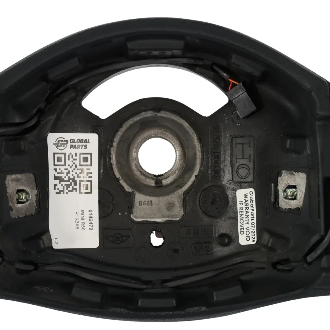 Mini Cooper R50 R52 R53 Cooper S Sport 2 Spoke Black Leather Steering Wheel - SKU 0146479 - Part number 0146479