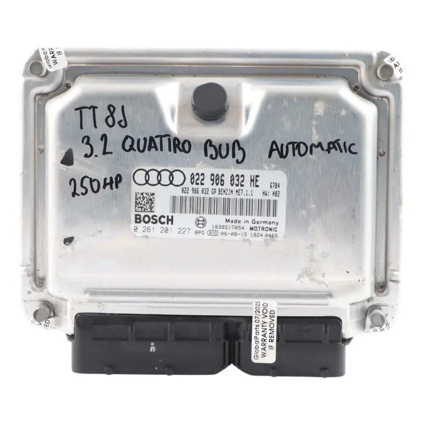 BUB Quattro 250HP Engine Control ECU Automatic to Audi TT 8J 3.2 FSI with Part number 022906032HE Audi TT 8J 3.2 FSI BUB Quattro 250HP Engine Control ECU Automatic - SKU 022906032HE - Part number 022906032HE