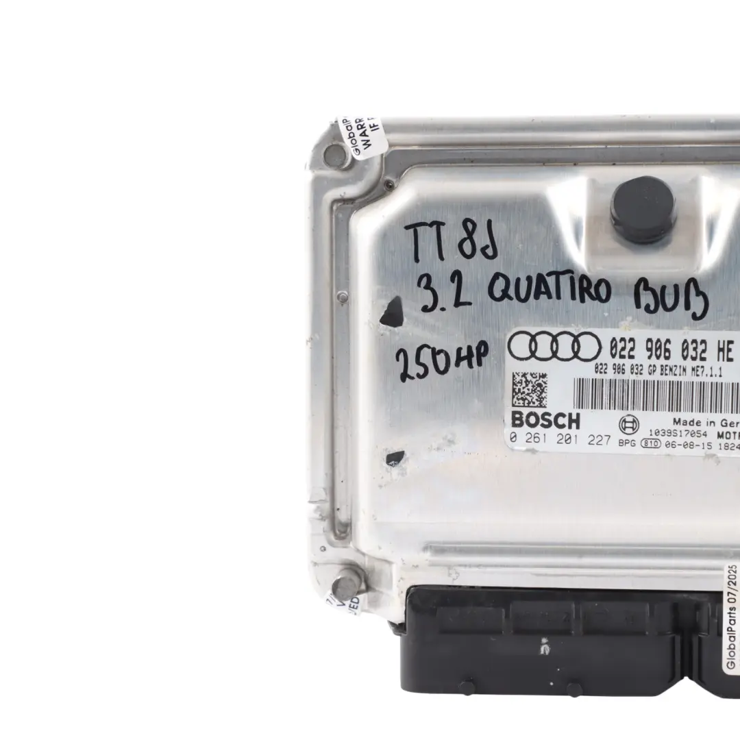 Audi TT 8J 3.2 FSI BUB Quattro 250HP Engine Control ECU Automatic - SKU 022906032HE - Part number 022906032HE