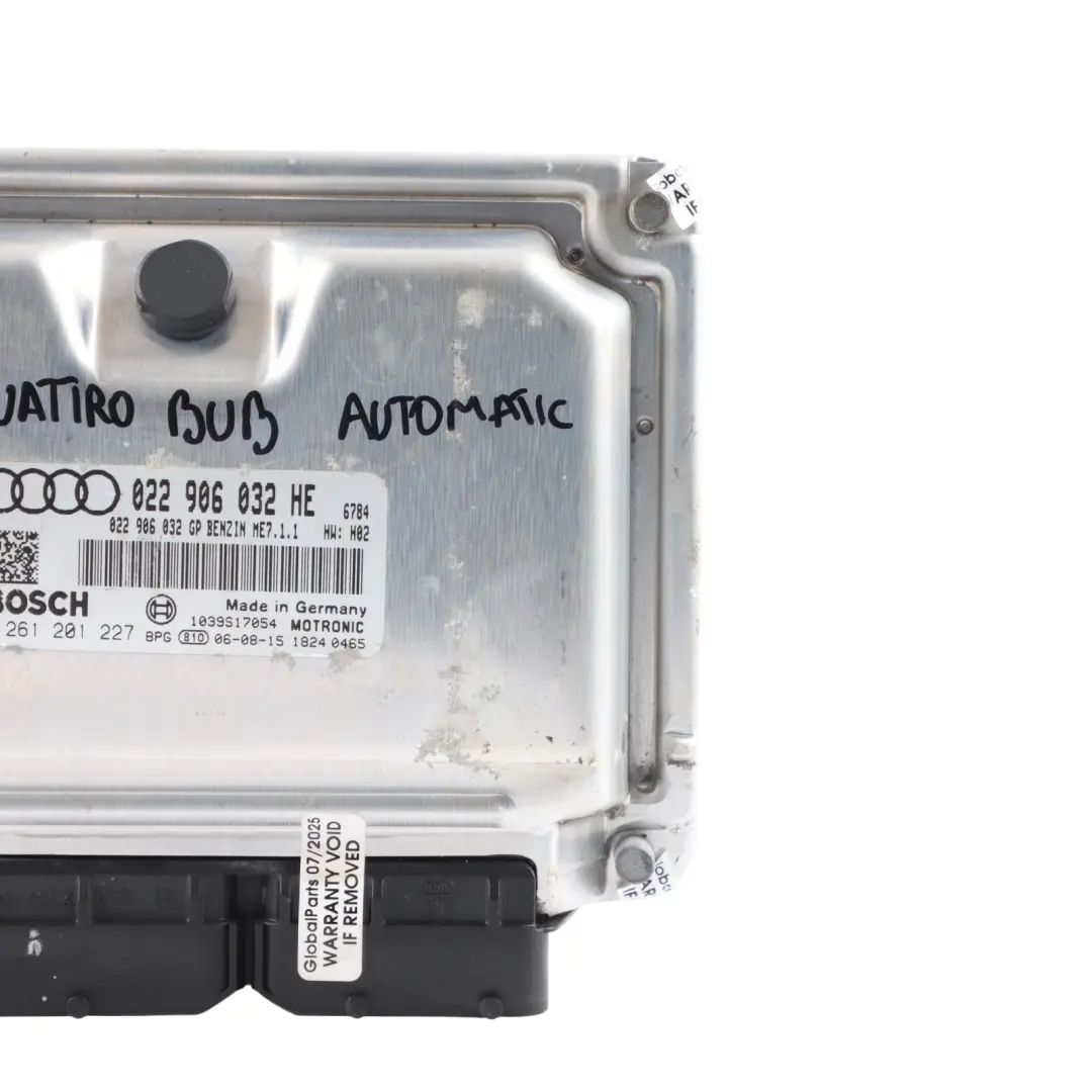 Audi TT 8J 3.2 FSI BUB Quattro 250HP Engine Control ECU Automatic - SKU 022906032HE - Part number 022906032HE