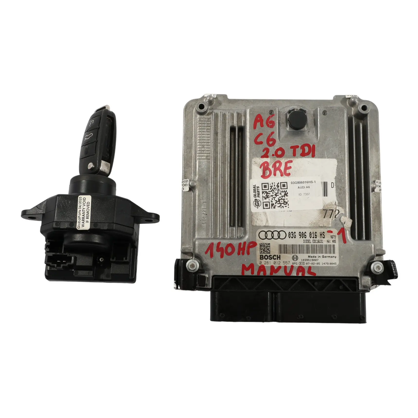 Audi A6 C6 2.0 TDI BRE 140HP Modulo Controllo Motore ECU Set 03G906016HS Manuale