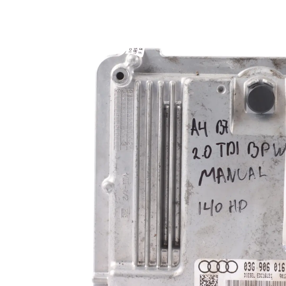 Audi A4 B7 BPW 2.0 TDI 140HP Diesel Engine Control Unit ECU Manual - SKU 03G906016KN - Part number 03G906016KN
