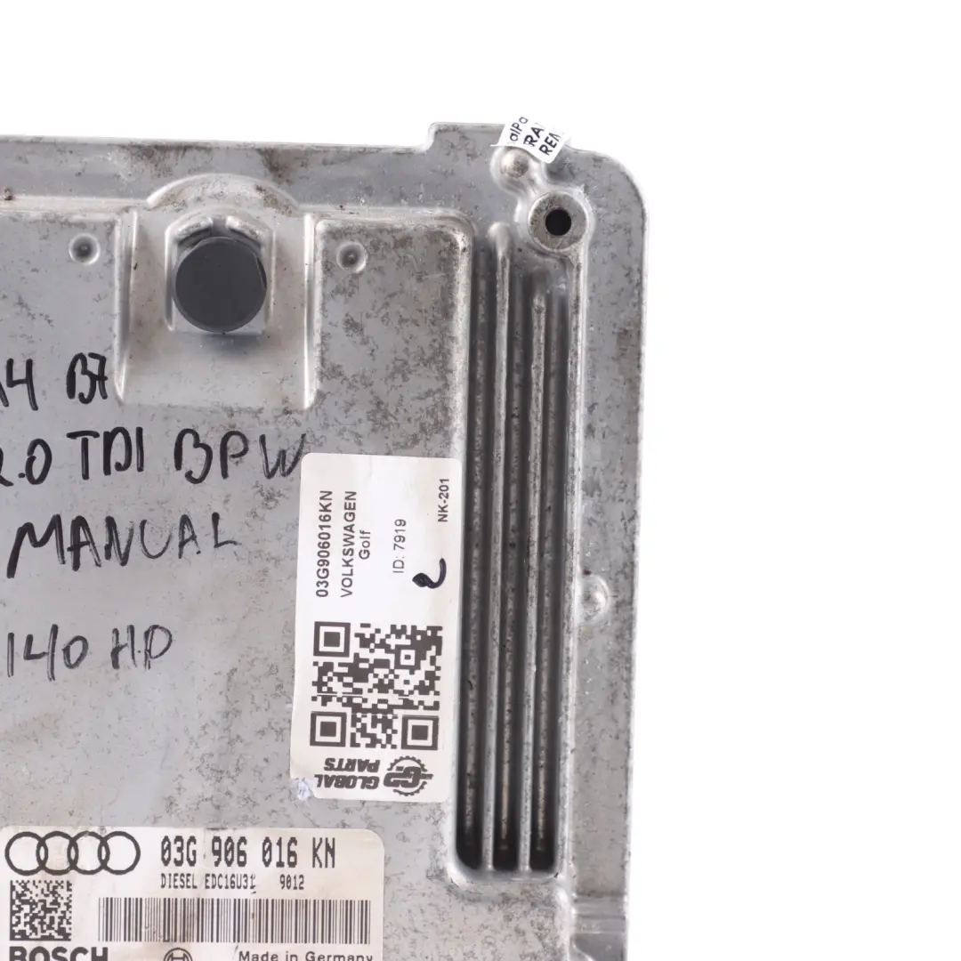 Audi A4 B7 BPW 2.0 TDI 140HP Diesel Engine Control Unit ECU Manual - SKU 03G906016KN - Part number 03G906016KN