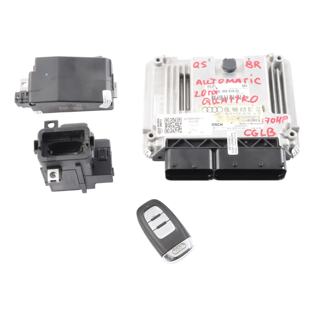 170HP CGLB Engine ECU Kit Automatic to Audi Q5 8R 2.0 TDI Quattro with Part number 03L906018DL Audi Q5 8R 2.0 TDI Quattro 170HP CGLB Engine ECU Kit Automatic - SKU 03L906018DL-1 - Part number 03L906018DL