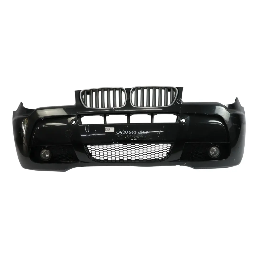 BMW X3 E83 LCI Front Bumper M Sport Complete Panel PDC Black Sapphire - 475 - SKU 0420663-BS2 - Part number 0420663