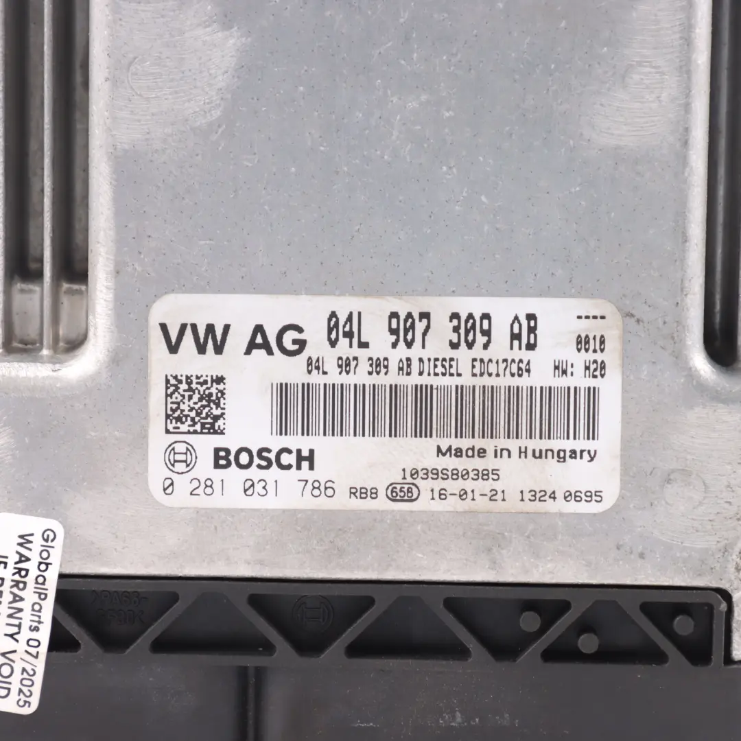 Audi Q3 8U 2.0 TDI DFTA 150HP Quattro Engine Control ECU Manual - SKU 04L907309AB-4 - Part number 04L907309AB