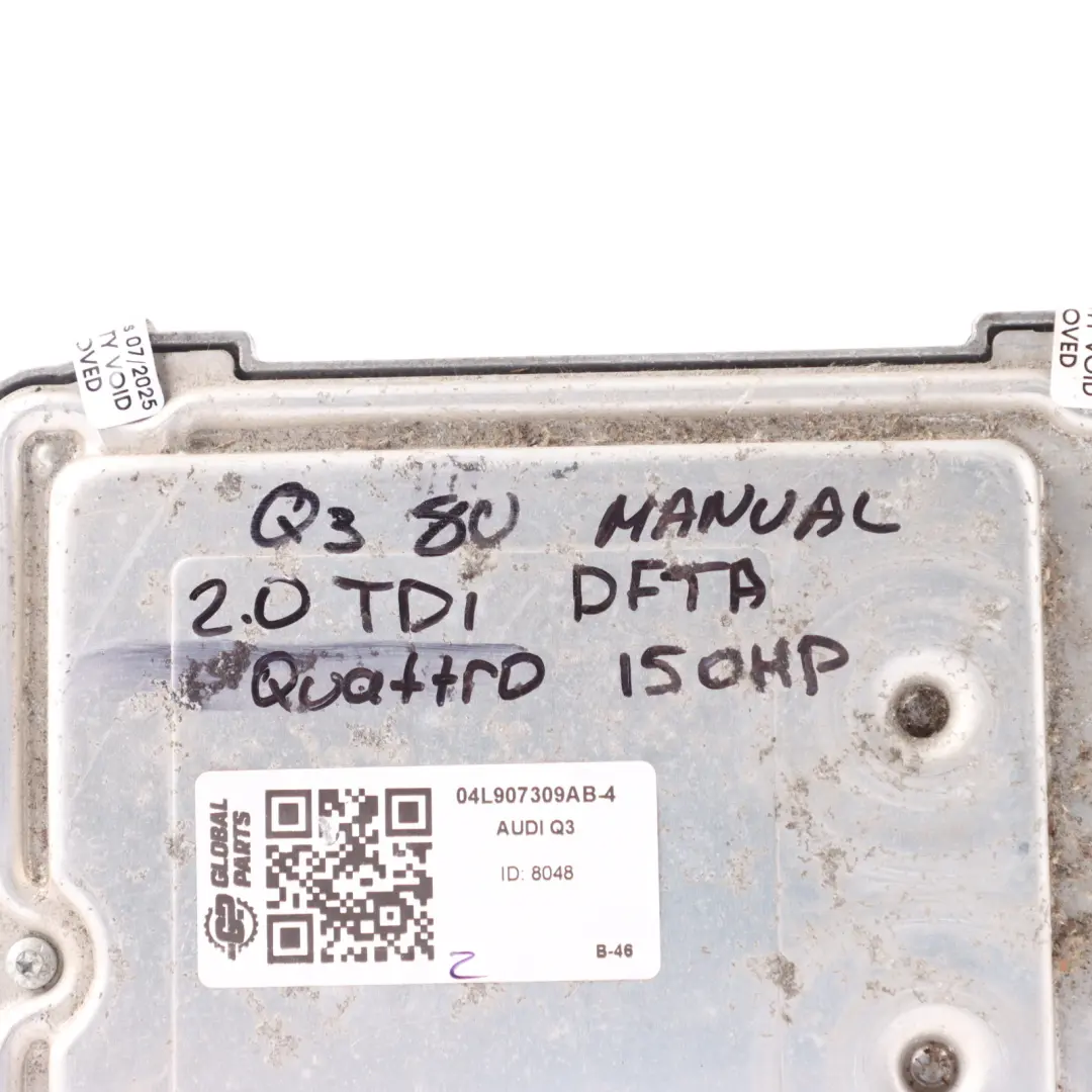 Audi Q3 8U 2.0 TDI DFTA 150HP Quattro Engine Control ECU Manual - SKU 04L907309AB-4 - Part number 04L907309AB
