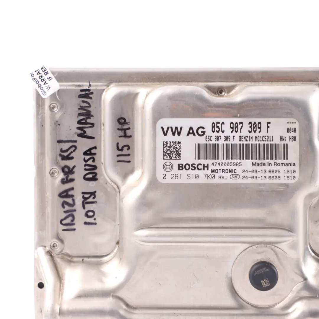 6J FR 1.0 TSI DUSA 115HP Engine Control ECU Kit Manual to Seat Ibiza with Part number 05C907309F Seat Ibiza 6J FR 1.0 TSI DUSA 115HP Engine Control ECU Kit Manual - SKU 05C907309F - Part number 05C907309F
