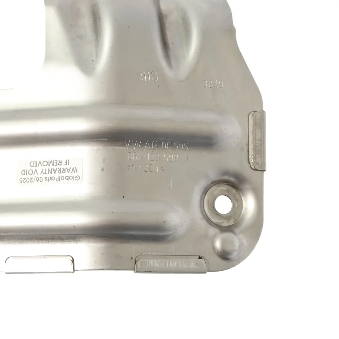 Exhaust Manifold Heat Shield Cover to Audi A3 S3 8V 2.0 TFSI with Part number 06K129598J Audi A3 S3 8V 2.0 TFSI Exhaust Manifold Heat Shield Cover - SKU 06K129598J - Part number 06K129598J