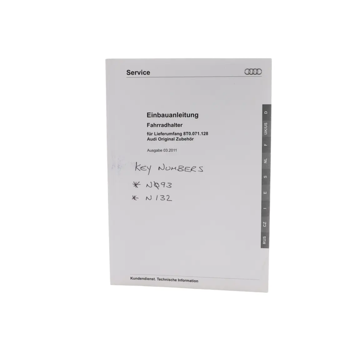 Owners Manual Handbook Quick Reference and Wallet Booklet to Audi Q5 8R with Part number 1115618RB20 Audi Q5 8R Owners Manual Handbook Quick Reference and Wallet Booklet - SKU 1115618RB20 - Part number 1115618RB20