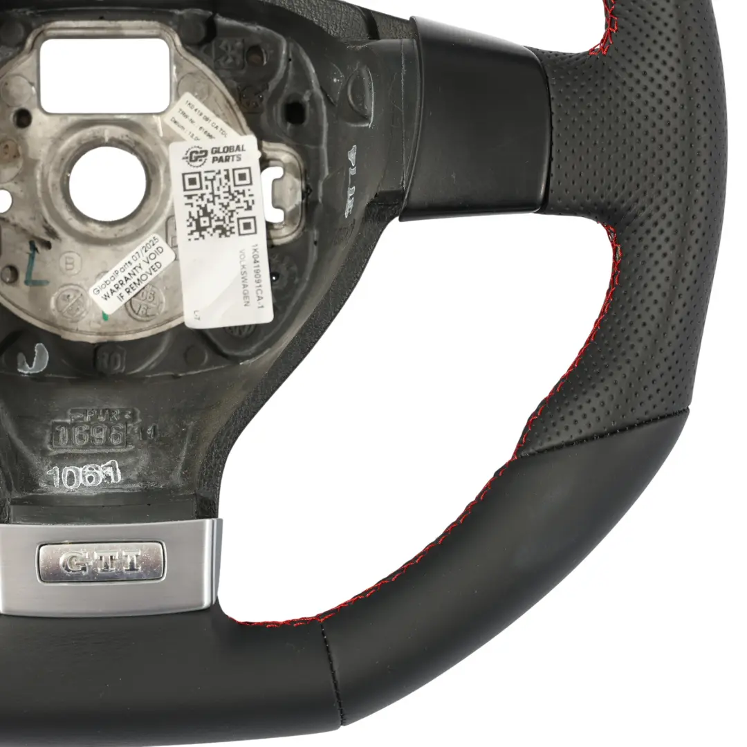 Volkswagen Golf Mk5 GTI Volant NEUF Cuir Noir Fond Plat - SKU 1K0419091CA-1 - Numéro de pièce 1K0419091CA