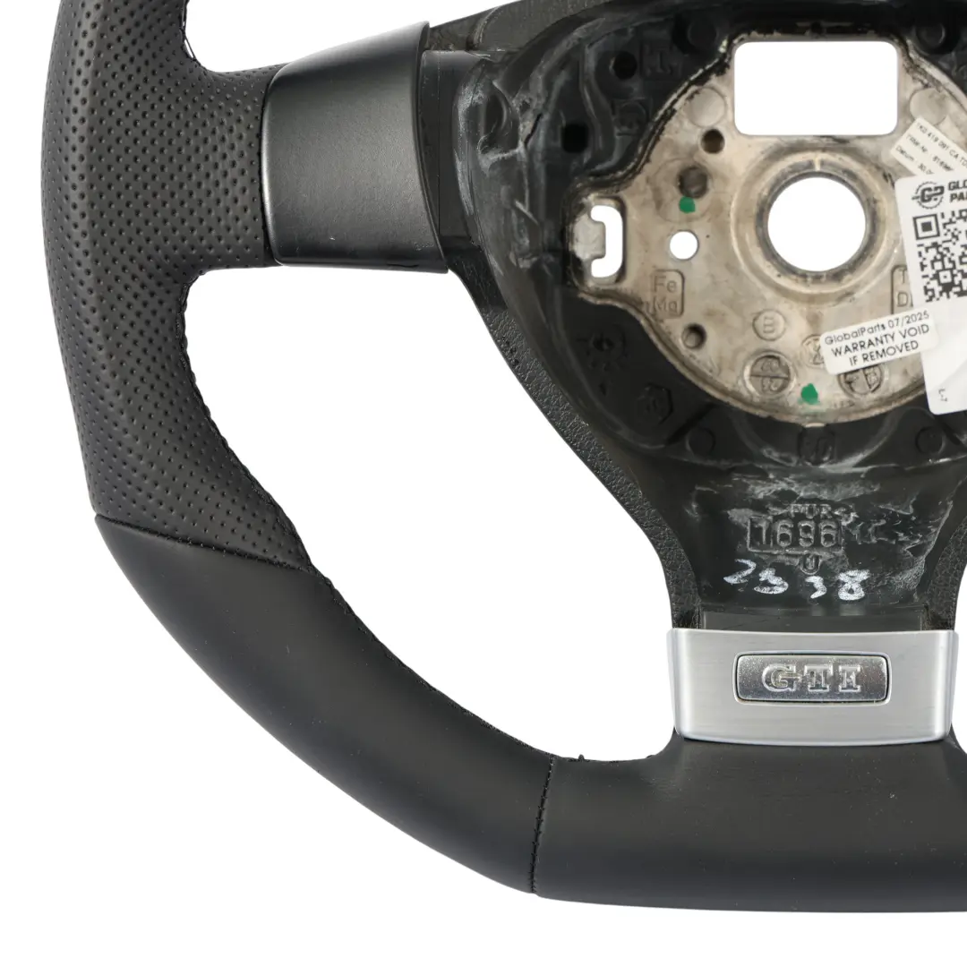 Volkswagen Golf Mk5 GTI Volant NEUF Cuir Noir Fond Plat - SKU 1K0419091CA-2 - Numéro de pièce 1K0419091CA