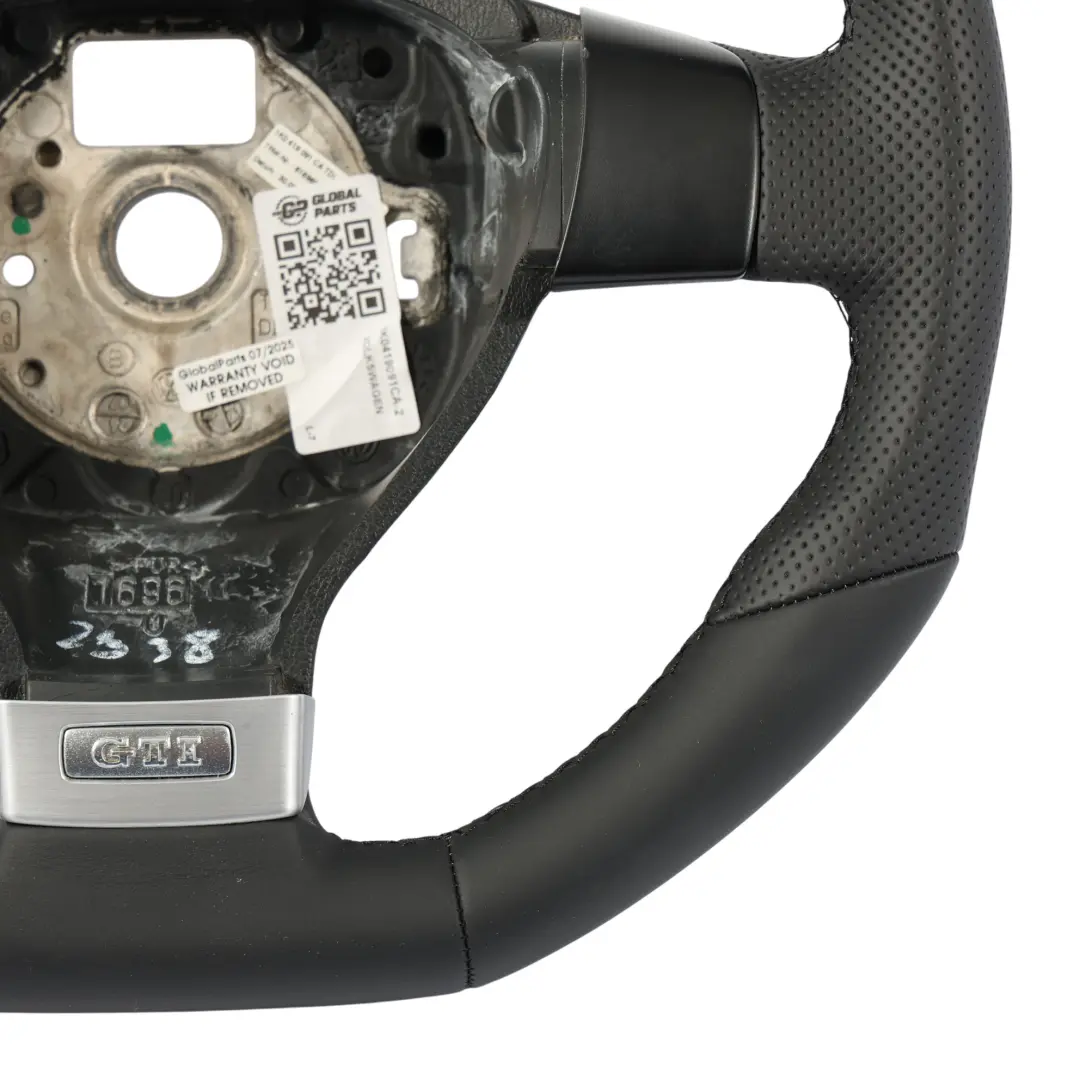 Volkswagen Golf Mk5 GTI Volant NEUF Cuir Noir Fond Plat - SKU 1K0419091CA-2 - Numéro de pièce 1K0419091CA