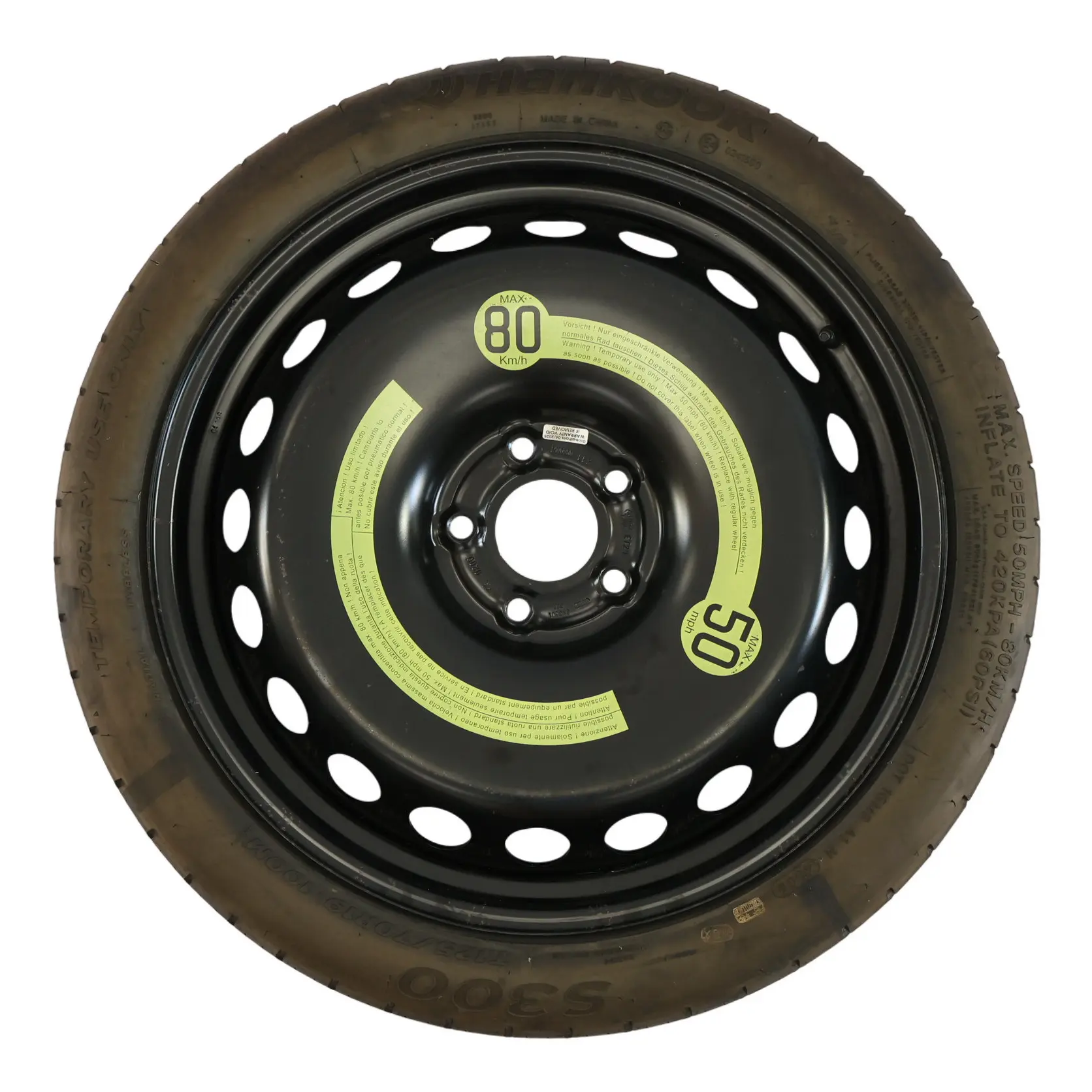Audi A4 B8 Spare Wheel Wheel Steel R19 Hankook Tyre 125/70 8K0601027