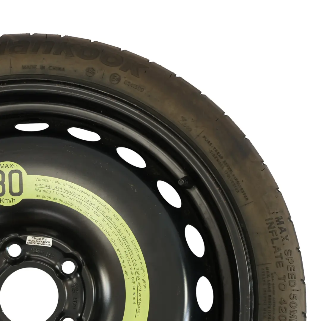 Audi A4 B8 Spare Wheel Wheel Steel R19 Hankook Tyre 125/70 - SKU 8K0601027-1 - Part number 8K0601027