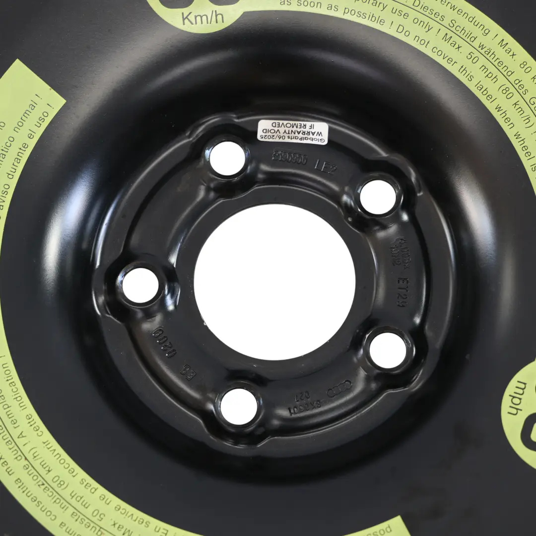 Audi A4 B8 Spare Wheel Wheel Steel R19 Hankook Tyre 125/70 - SKU 8K0601027-1 - Part number 8K0601027