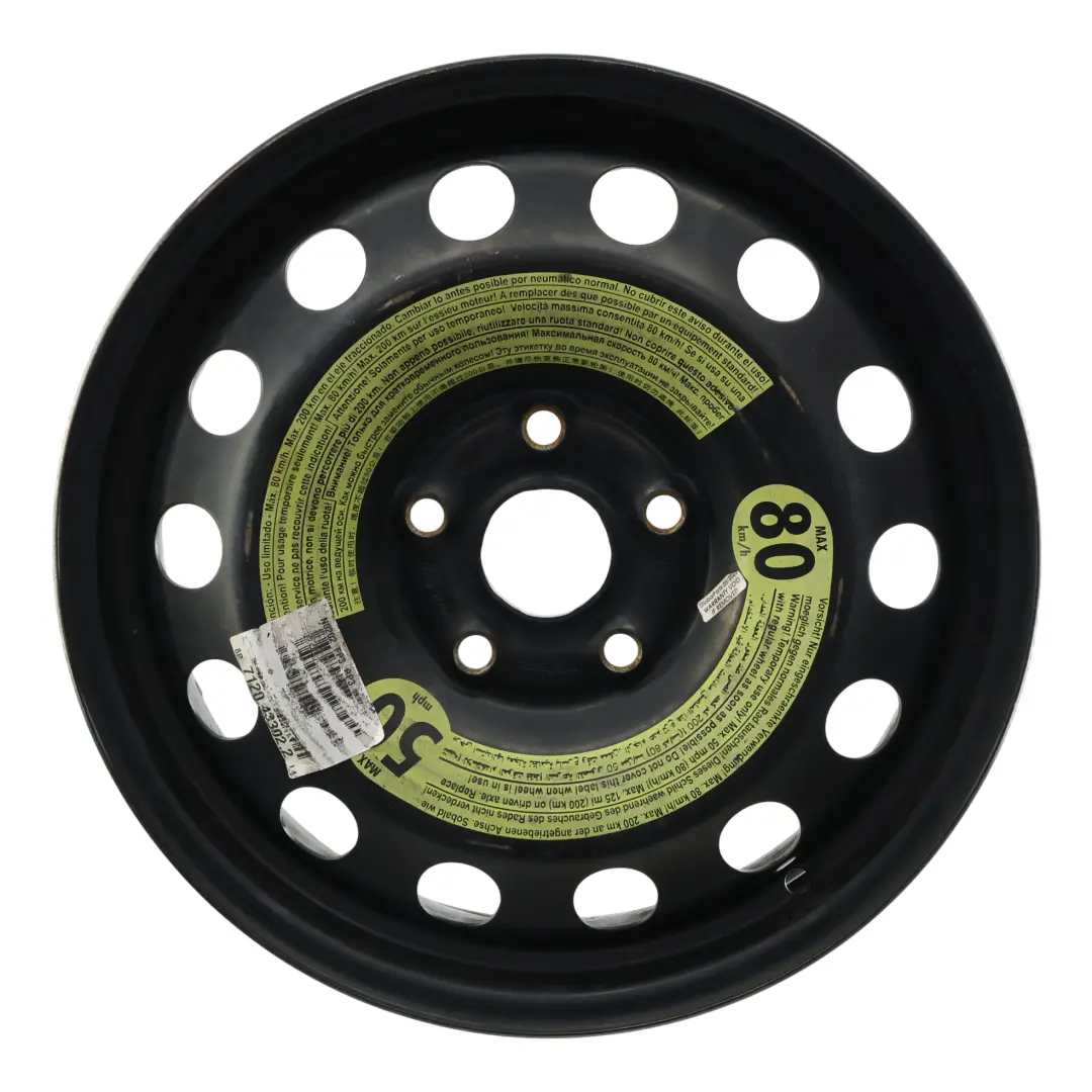 Audi A3 8P Cerchio Ruota Di Scorta In Acciaio 16" 3,5J ET:25,5 - SKU 1K0601027AL-1 - Numero di parte 1K0601027AL