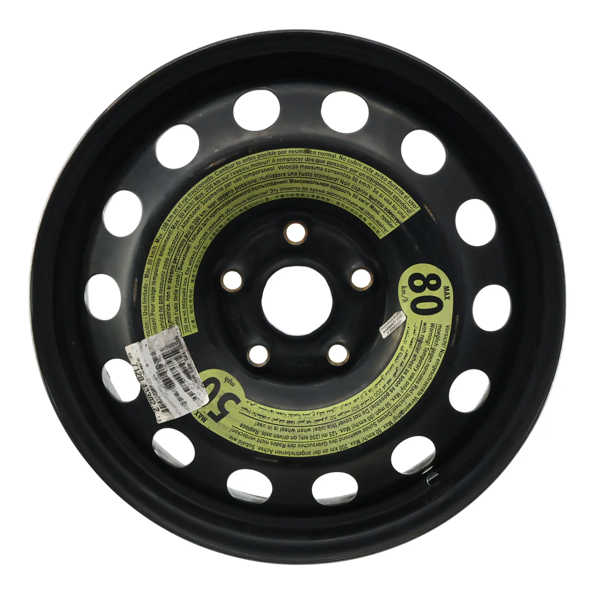 Audi A3 8P Cerchio Ruota Di Scorta In Acciaio 16" 3,5J ET:25,5 1K0601027AL