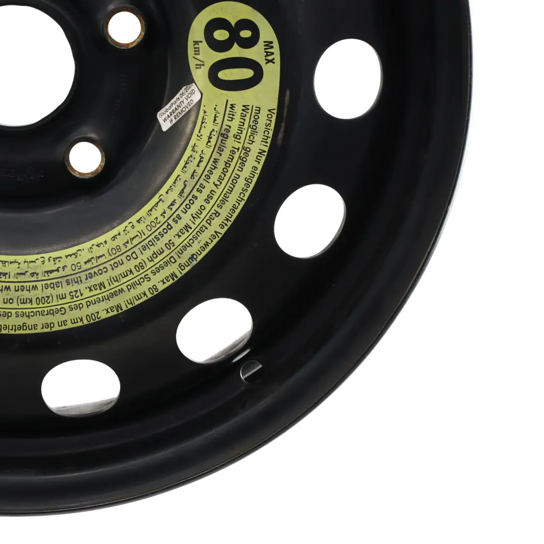 Llanta De Repuesto Acero 16" 3,5J ET:25,5 para Audi A3 8P con número de pieza 1K0601027AL Audi A3 8P Llanta De Repuesto Acero 16" 3,5J ET:25,5 - SKU 1K0601027AL-1 - Número de pieza 1K0601027AL