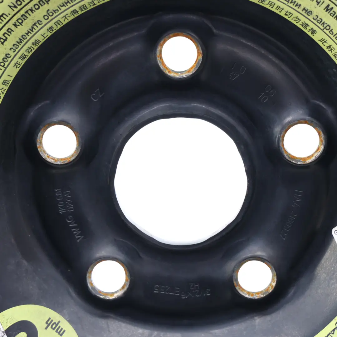 Ersatz Rad Felge Stahl 16" 3,5J ET:25,5 für Audi A3 8P mit Teilenummer 1K0601027AL Audi A3 8P Ersatz Rad Felge Stahl 16" 3,5J ET:25,5 - SKU 1K0601027AL-1 - Teilenummer 1K0601027AL