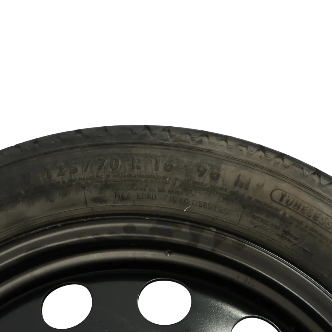 Ruota Scorta Acciaio Salvaspazio R16 3,5J ET:25.5 125/70 per Audi A3 8P con numero di parte 1K0601027AL Audi A3 8P Ruota Scorta Acciaio Salvaspazio R16 3,5J ET:25.5 125/70 - SKU 1K0601027AL-2 - Numero di parte 1K0601027AL