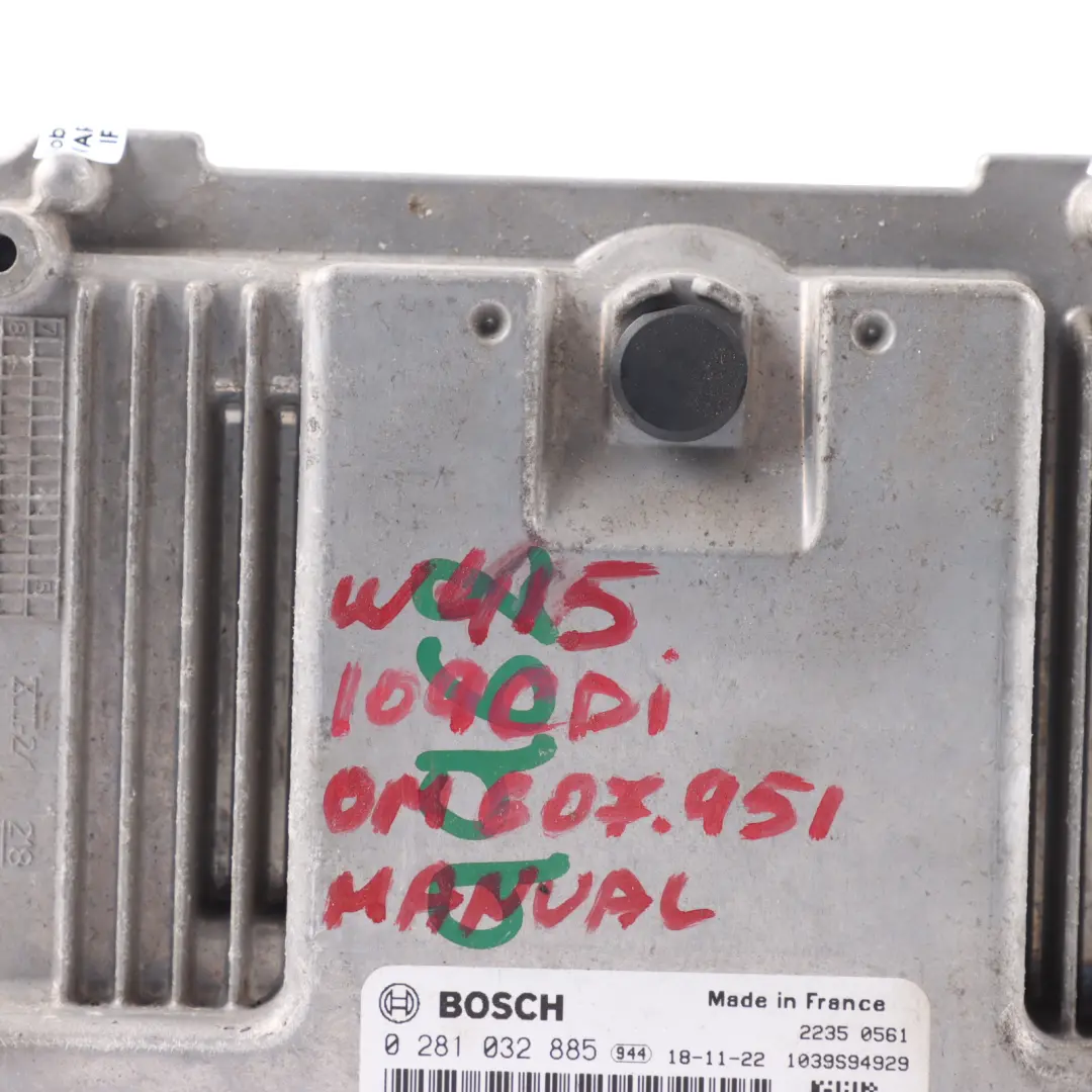 Mercedes W415 109 CDI OM607.951 90HP Engine Unit Module ECU Manual - SKU 237106319R-1 - Part number 237106319R
