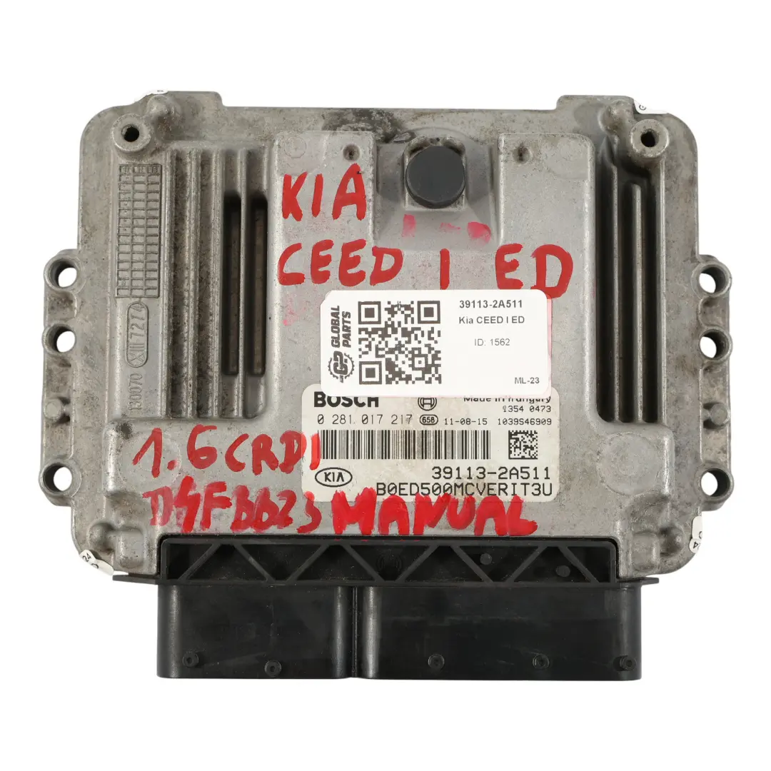 Kia Ceed I 1.6 CRDI 115HP D4FB Diesel Motor Steuer Gerät Manuelles - SKU 39113-2A511 - Teilenummer 39113-2A511