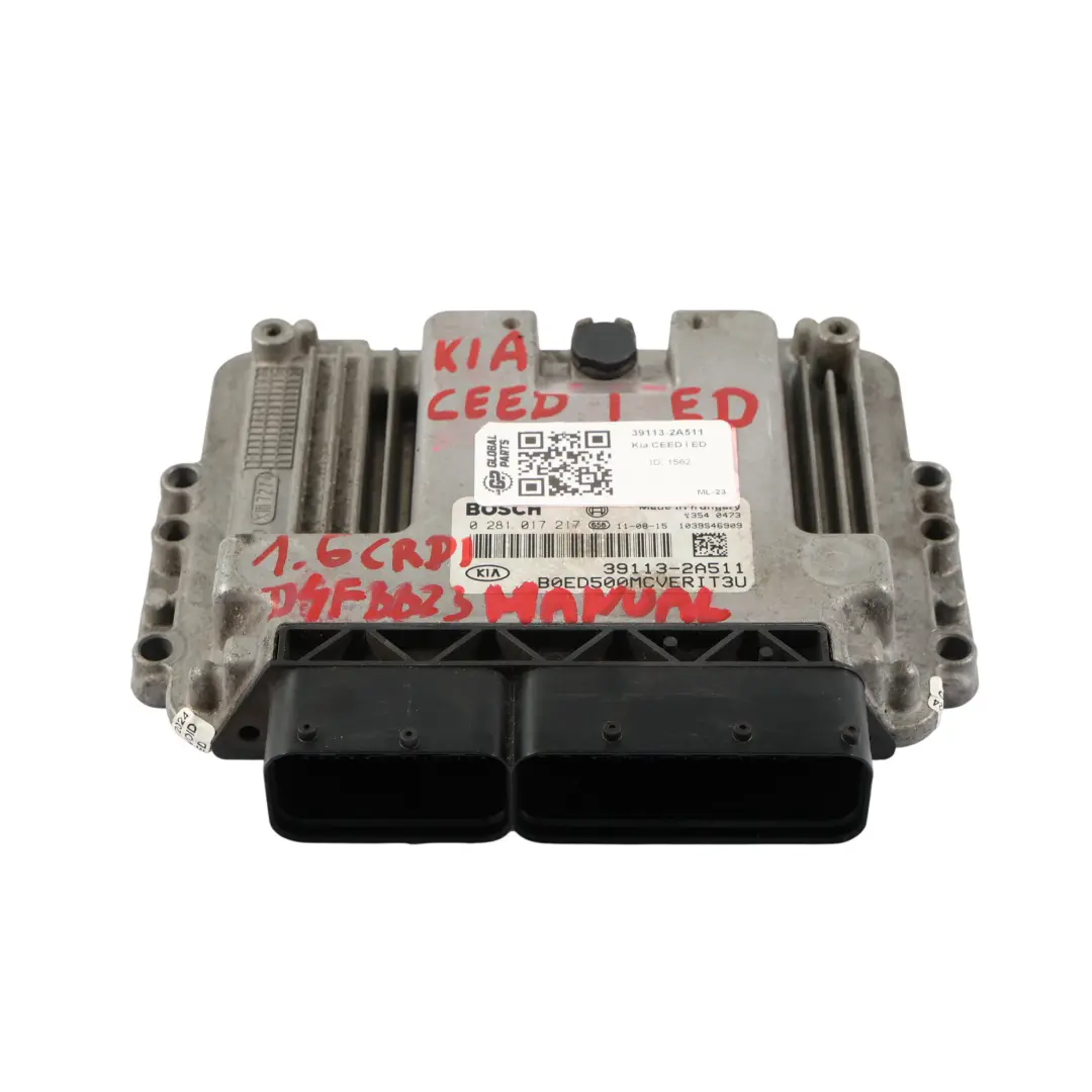 Kia Ceed I 1.6 CRDI 115HP D4FB Diesel Engine Control ECU Manual - SKU 39113-2A511 - Part number 39113-2A511