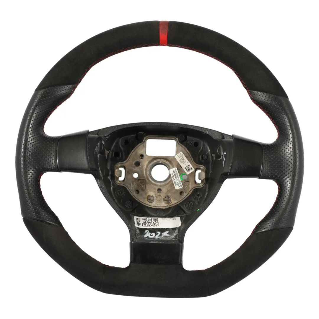 Kierownica Czarna Skóra Alcantara do Volkswagen Passat B6 o numerze 3C0419091AG Volkswagen Passat B6 Kierownica Czarna Skóra Alcantara - SKU 3C0419091AG - Numer Części 3C0419091AG