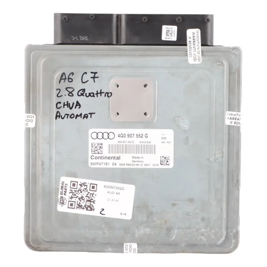 CHVA 204HP Quattro Engine Control ECU Automatic to Audi A6 C7 2.8 FSI V6 with Part number 4G0907552G Audi A6 C7 2.8 FSI V6 CHVA 204HP Quattro Engine Control ECU Automatic - SKU 4G0907552G - Part number 4G0907552G