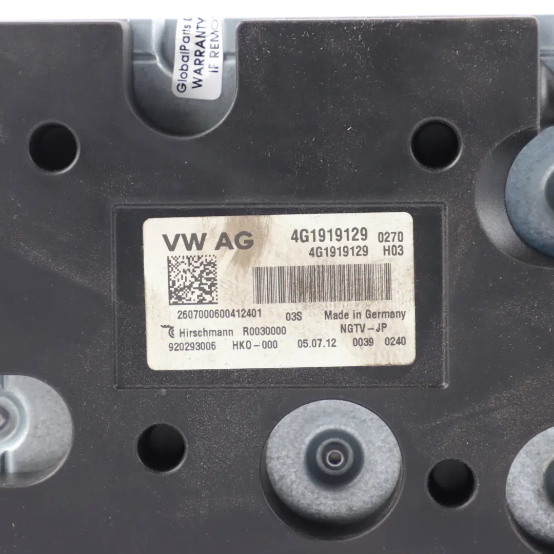 Módulo Sintonizador Unidad Control para Audi A1 8X A4 B8 A6 C7 A7 4G TV con número de pieza 4G1919129 Audi A1 8X A4 B8 A6 C7 A7 4G TV Módulo Sintonizador Unidad Control - SKU 4G1919129 - Número de pieza 4G1919129