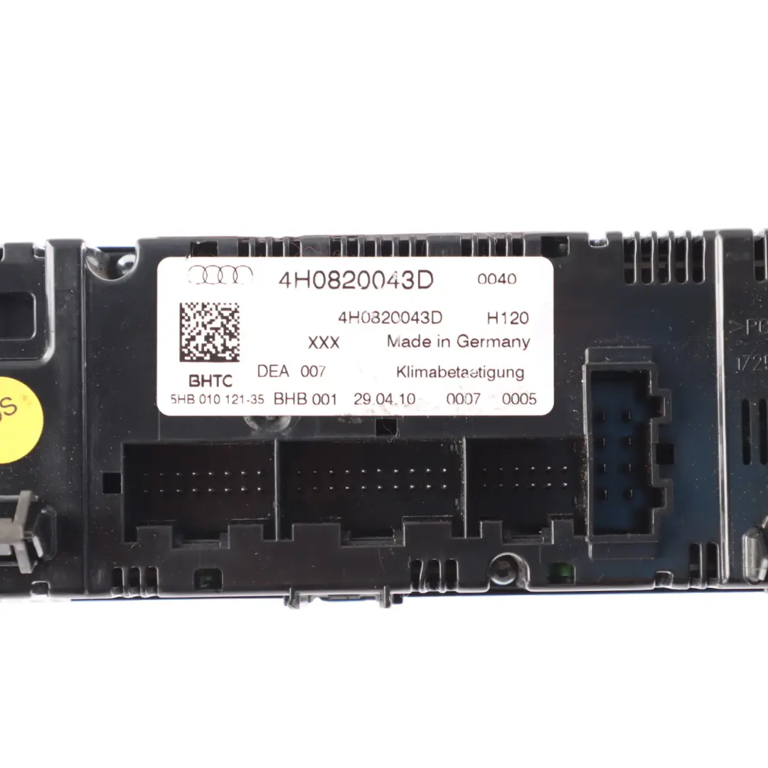 Audi A8 D4 A/C Air Condition Heater Climate Control Switch Panel - SKU 4H0820043D - Part number 4H0820043D