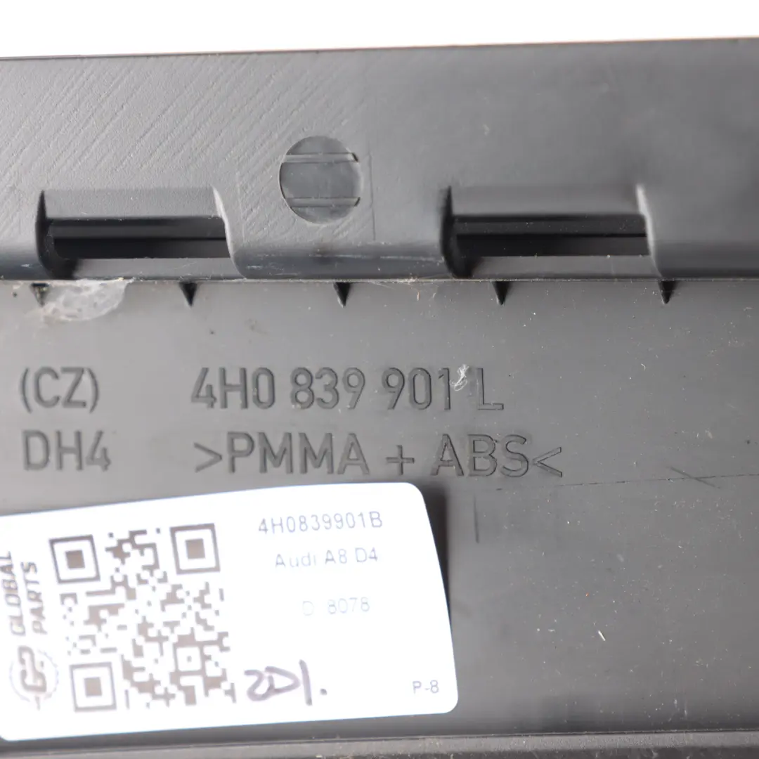 Audi A8 D4 B-Pillar Exterior Panel Cubierta Trasera Izquierda Negro 4H0839901L - SKU 4H0839901B - Número de pieza 4H0839901B