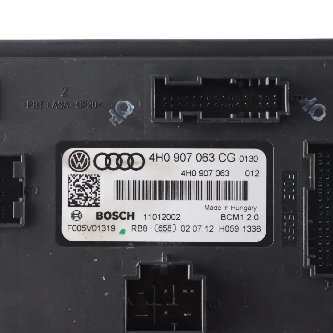 Onboard Supply BCM Body Control Module Unit ECU to Audi A6 C7 A7 4G with Part number 4H0907063CG Audi A6 C7 A7 4G Onboard Supply BCM Body Control Module Unit ECU - SKU 4H0907063CG - Part number 4H0907063CG