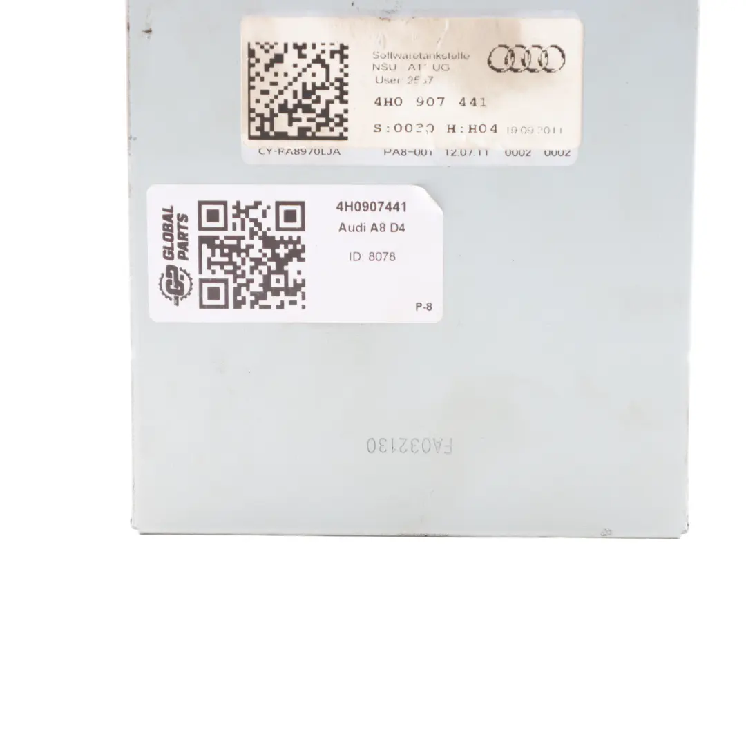 View Backup Camera Control Unit Module to Audi A8 4H Rear with Part number 4H0907441 Audi A8 4H Rear View Backup Camera Control Unit Module - SKU 4H0907441 - Part number 4H0907441