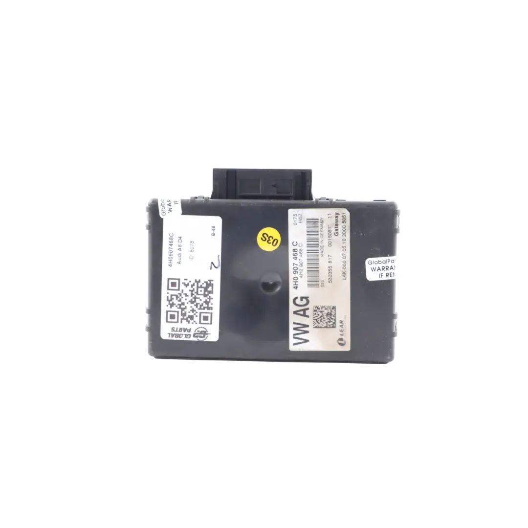 Audi A8 D4 Central Diagnostic Gateway Control Unit Module ECU Lear - SKU 4H0907468C - Part number 4H0907468C